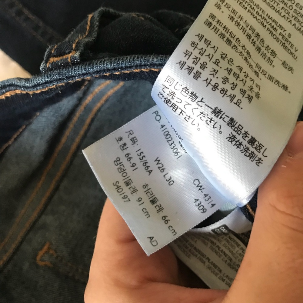 Levi’s Dark Denim Jeans Skinny W26 L30 - Picture 5 of 7